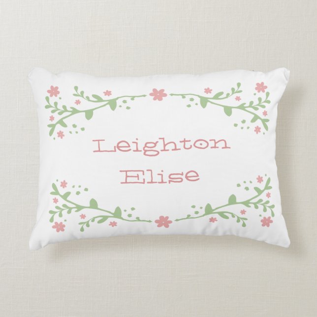 Joli Coussin de nom rose (Devant)