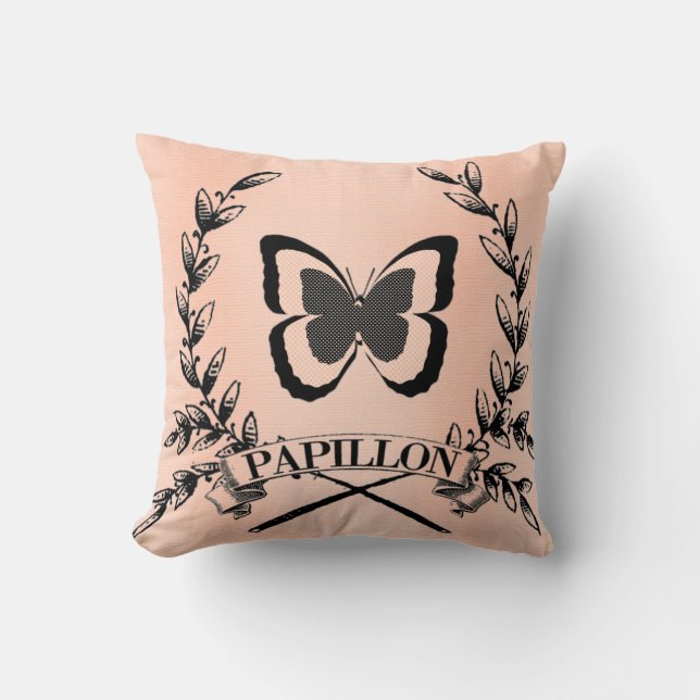 Joli coussin de Papillon de Français de Paris (Recto)