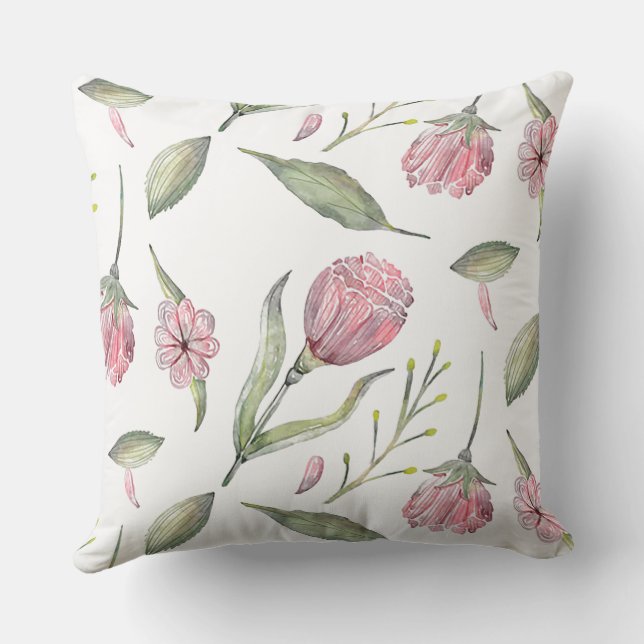 Joli Coussin Extérieur Fleurs Roses (Verso)