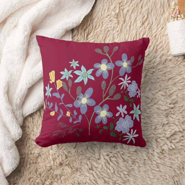 Joli Coussin floral de lavande de canneberge (Couverture)
