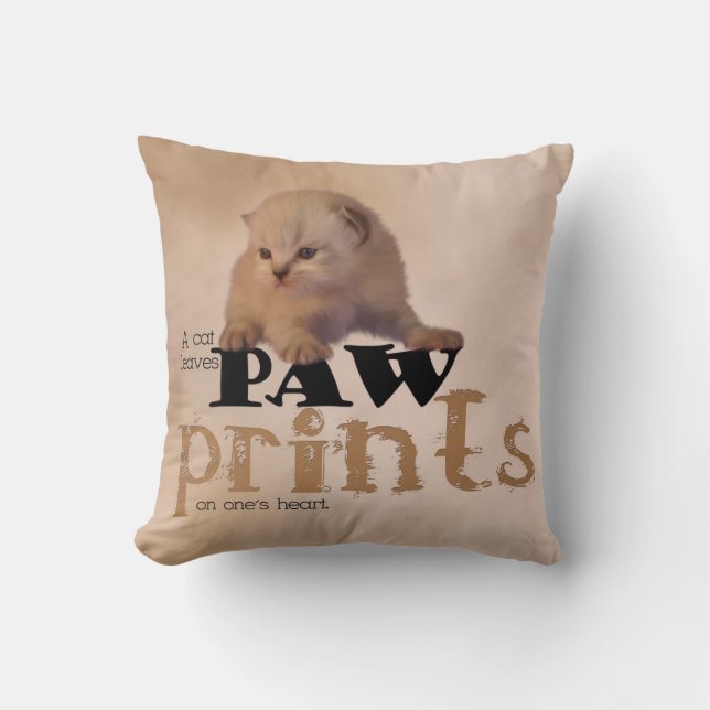Joli Coussin rouge/blanc Kitten (Recto)