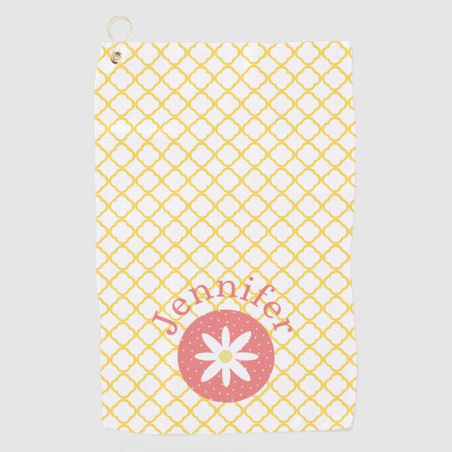 Joli Daisy Serviette de golf personnalisée (Devant)