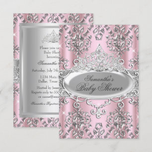 Joli Damask Tiara Princess Invitation Baby shower