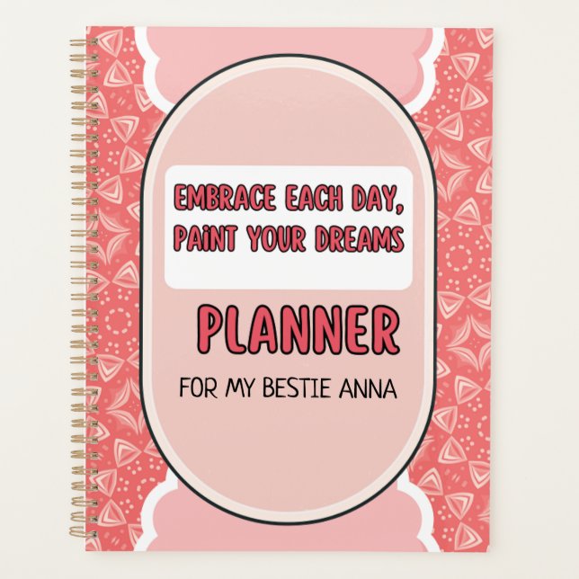 Joli dans Peach Elegant Planner (Devant)