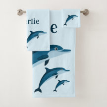 Joli dauphins bleu enfants serviette