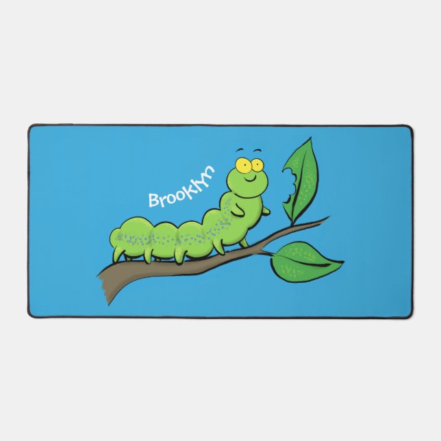 Joli dessin animé de chenille verte mignonne (Recto)