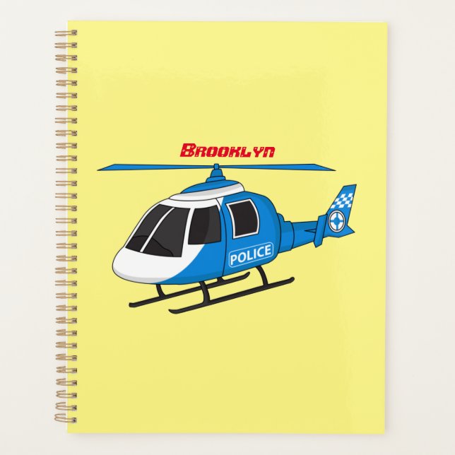 Joli dessin animé d'hélicoptère de la police (Devant)