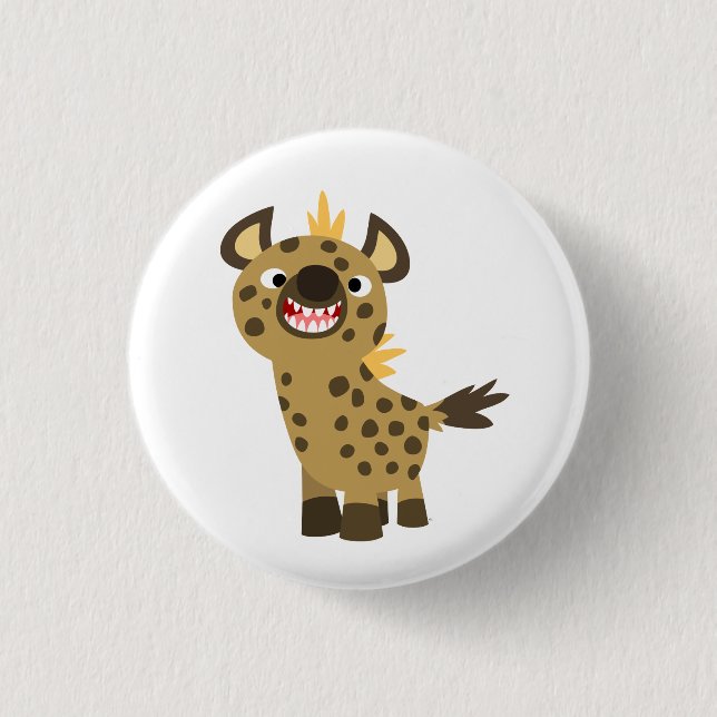 Joli dessin souriant Hyena Badge Bouton (Devant)