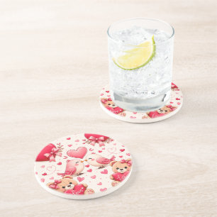Joli dessous de verre en grès avec motif d'ours en