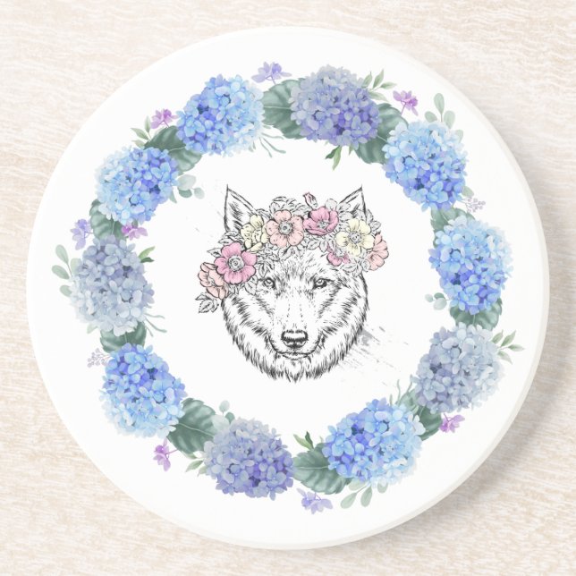 Joli Dessous de verre en grès de Wolf Floral Blue  (Devant)