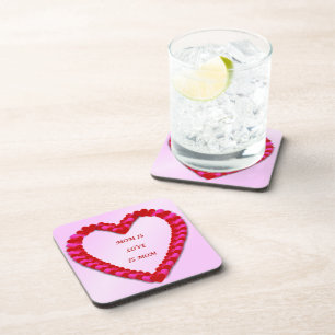 Joli dessous de verre rouge et rose pour la fête d