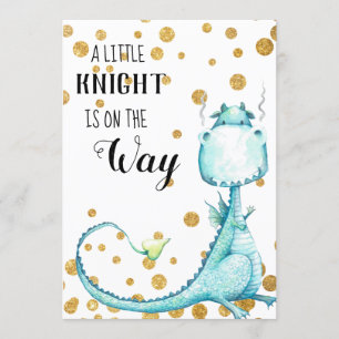 *~* Joli Dragon Bleu Baby Boy Shower Invitation