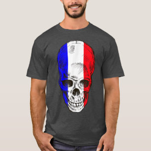 Joli drapeau français avec T-shirt crâne