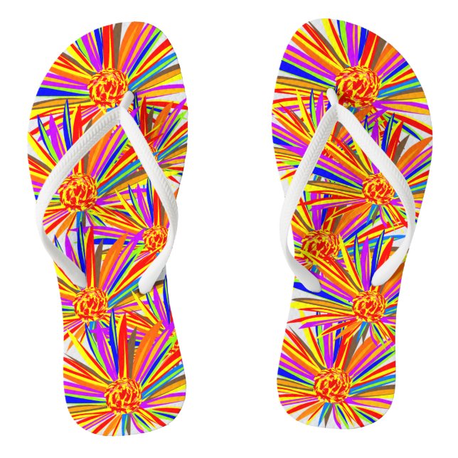 Joli éclat de tongs floraux de couleur (Semelle)