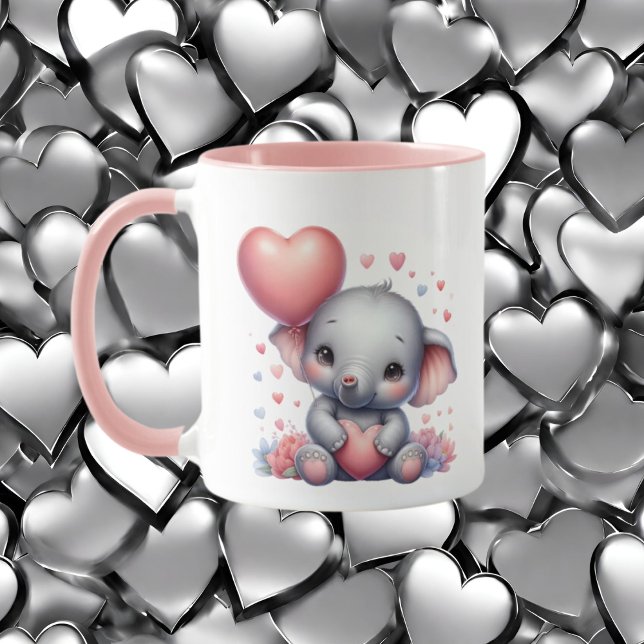 Joli éléphant ajouter le message Mug (Créateur téléchargé)