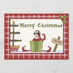 Joli elfe de Noël avec invitation à la fête