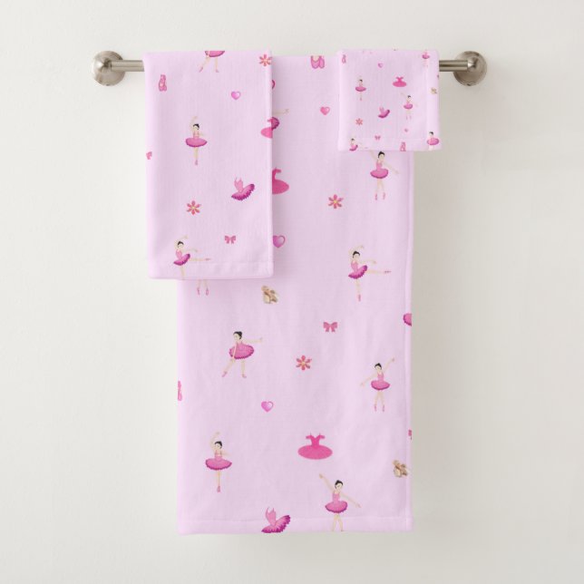 Joli ensemble de serviettes de bain Ballerina (En situation)