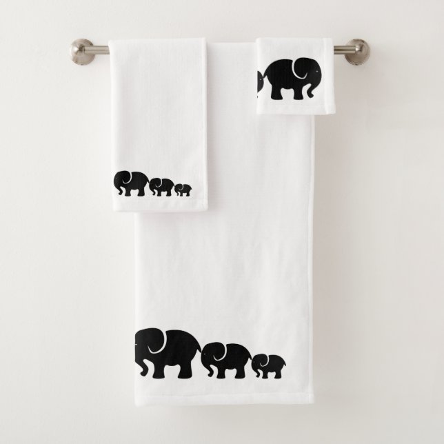Joli ensemble de serviettes de bain en Eléphant No (En situation)