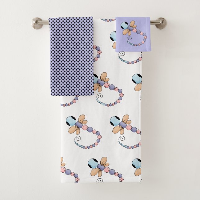 Joli ensemble de serviettes de bain en luciole (En situation)