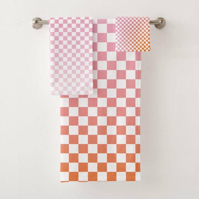 Joli été À damiers rose orange (En situation)