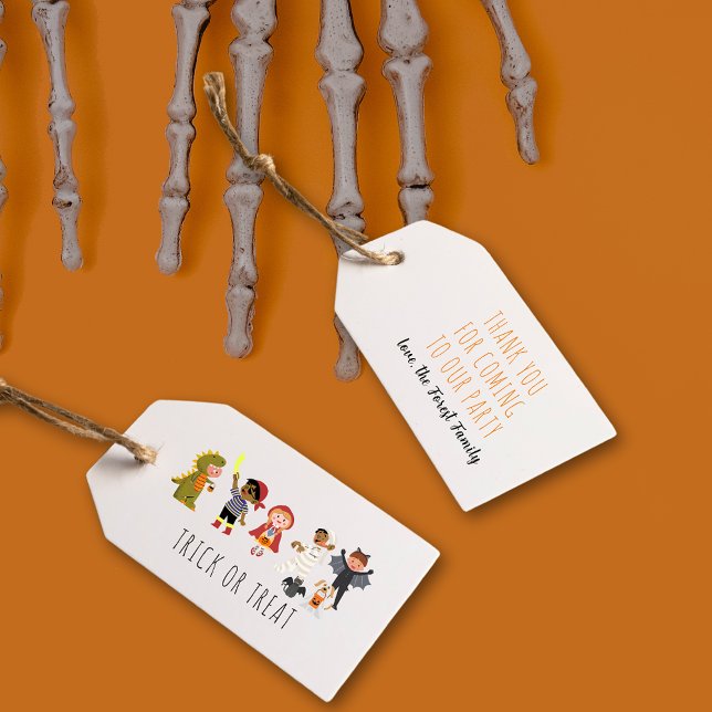 Joli Étiquette de Cadeau pour Enfants pour la Fête (Cute Trick or Treat Kids Halloween Party Gift Tags)