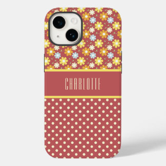 Joli étui de téléphone Fleurs et Pois