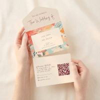 Joli faire-part de mariage de fleurs pastel et RSV