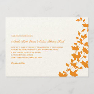 Joli Faire-part de mariage Feuille - Orange