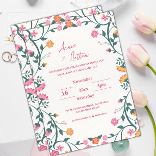Joli Faire-part de mariage Floral Complet