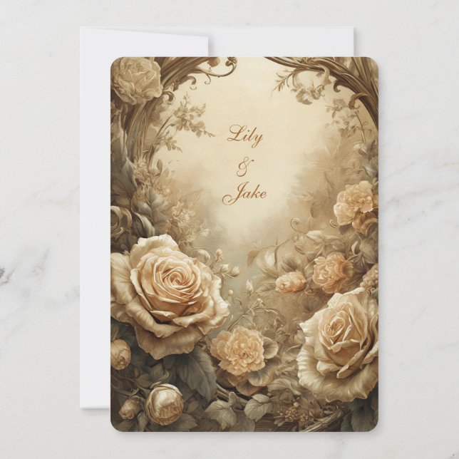 Joli Faire-part de mariage Rose (Dos)