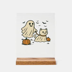 Joli fantôme d'Halloween Chat fantôme qui marche T