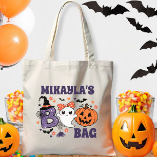 Joli Fantôme Halloween Tricoter Ou Treat Boo Sac