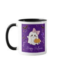 joli fantôme Joyeux Halloween tasse aquarelle viol