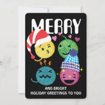 Joli fil émoji tricot crochet carte de Noël