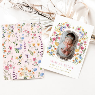 Joli Fleur sauvage bébé Faire-part de naissance fi