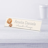 Joli Fleur sauvage Monogramme Nom Plaque