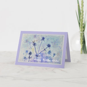 Joli Fleurs sauvages Aquarelle Bonne carte d'anniv