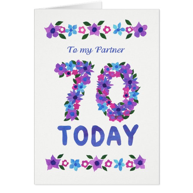 Joli Floral 70e anniversaire, pour partenaire (Devant)