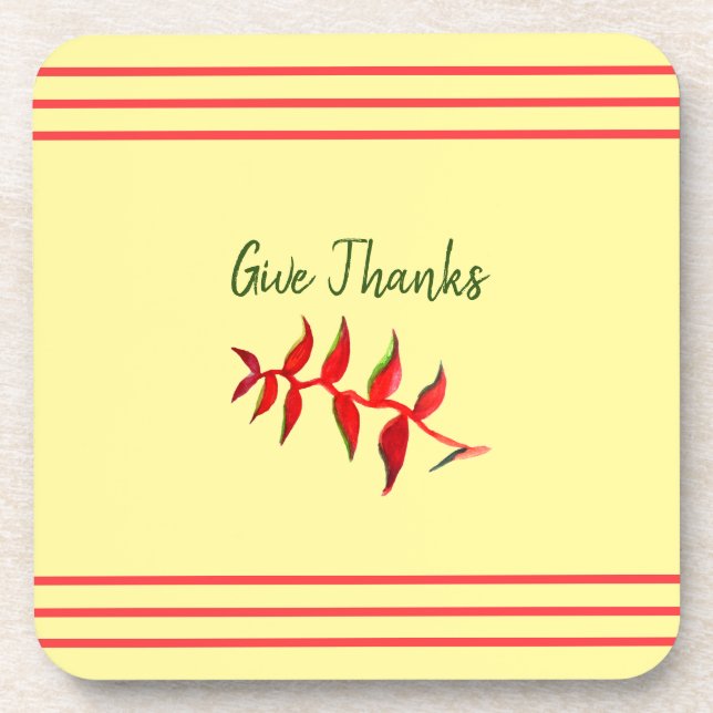 Joli Floral Jaune Donner Merci Dessous de verre (Devant)