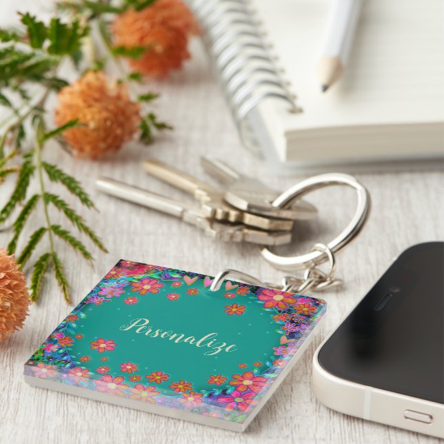 Joli floral personnalisé Un mot d'inspirivité (Devant Droit)