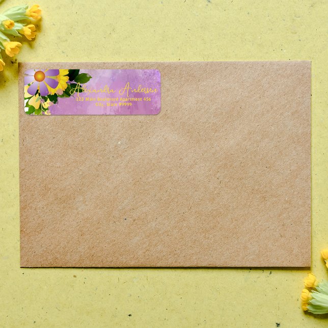 Joli Floral Romantique Fille Étiquette de script f (Créateur téléchargé)