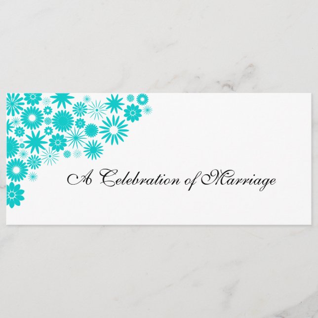 Joli Florals Turquoise Programme de mariage (Devant)