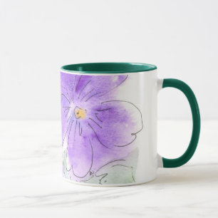 Joli Geraniums violets Aquarelle Mug