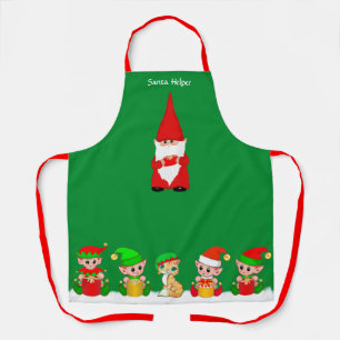 Joli Gnome de Noël et Escouade d'elfes sur tablier