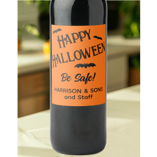 Joli Halloween, Nom, Étiquettes de vin noir orange