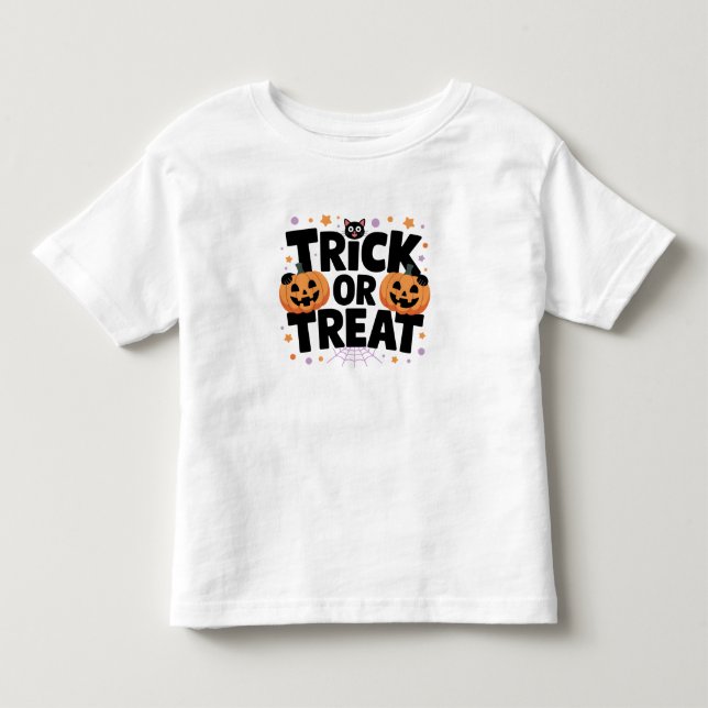 Joli Halloween Trick ou Treat T-Shirt avec Citroui (Devant)