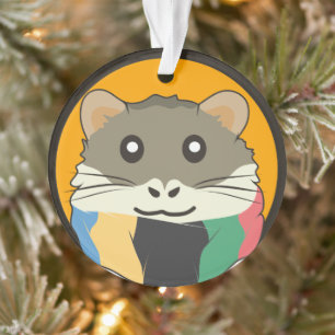 Joli hamster de dessin animé avec une écharpe mult