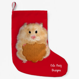 Joli hamster et chaussette de Noël avec biscuit