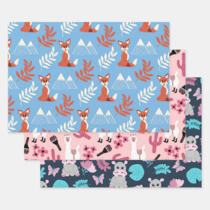 Joli hiver Orange Fox Mountains Motif feuille
