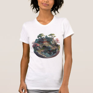 Joli Imaginaire chinois 3D Paysage mini T-shirt Sl